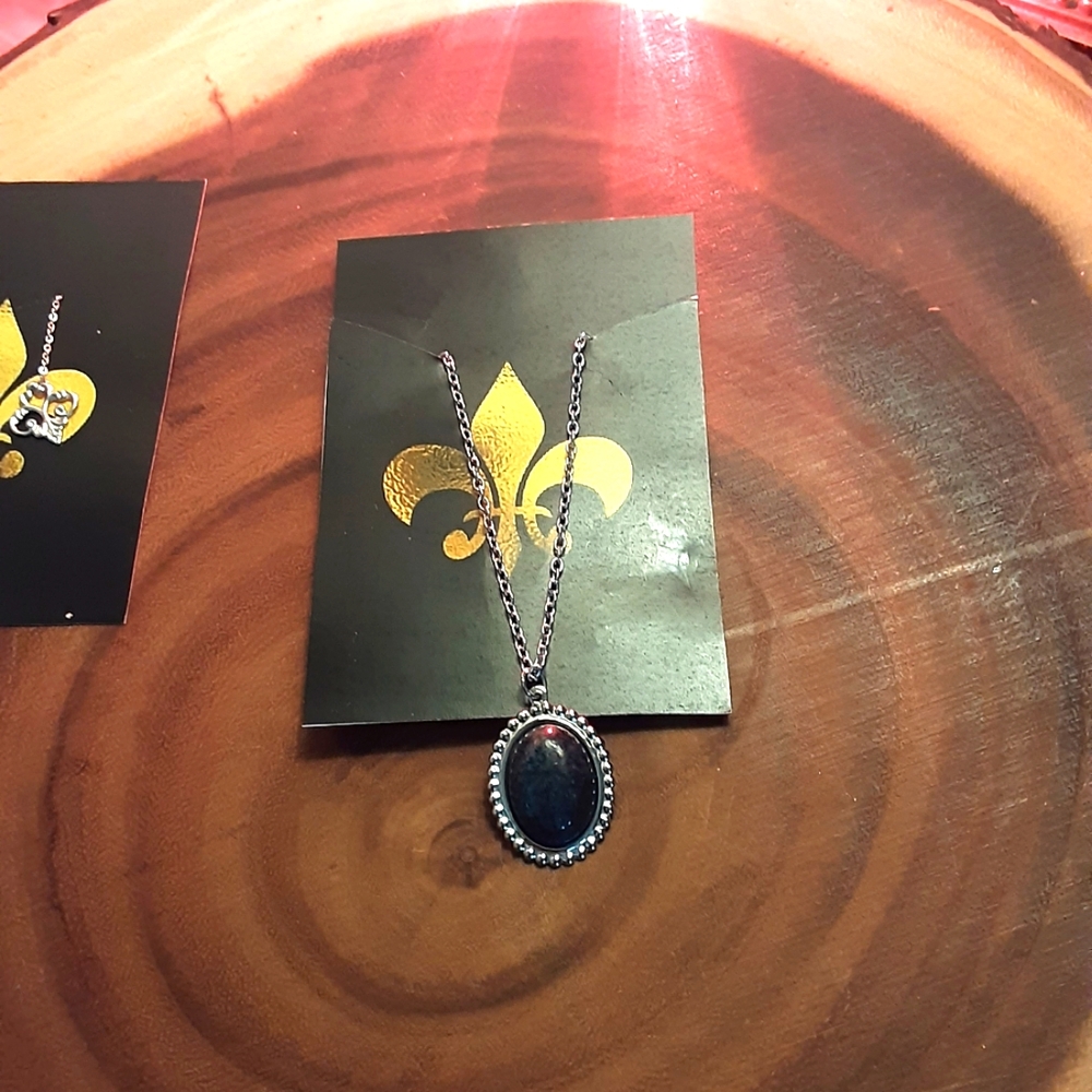 Katherine TVD+ inspired lapis pendant necklace 20 inch